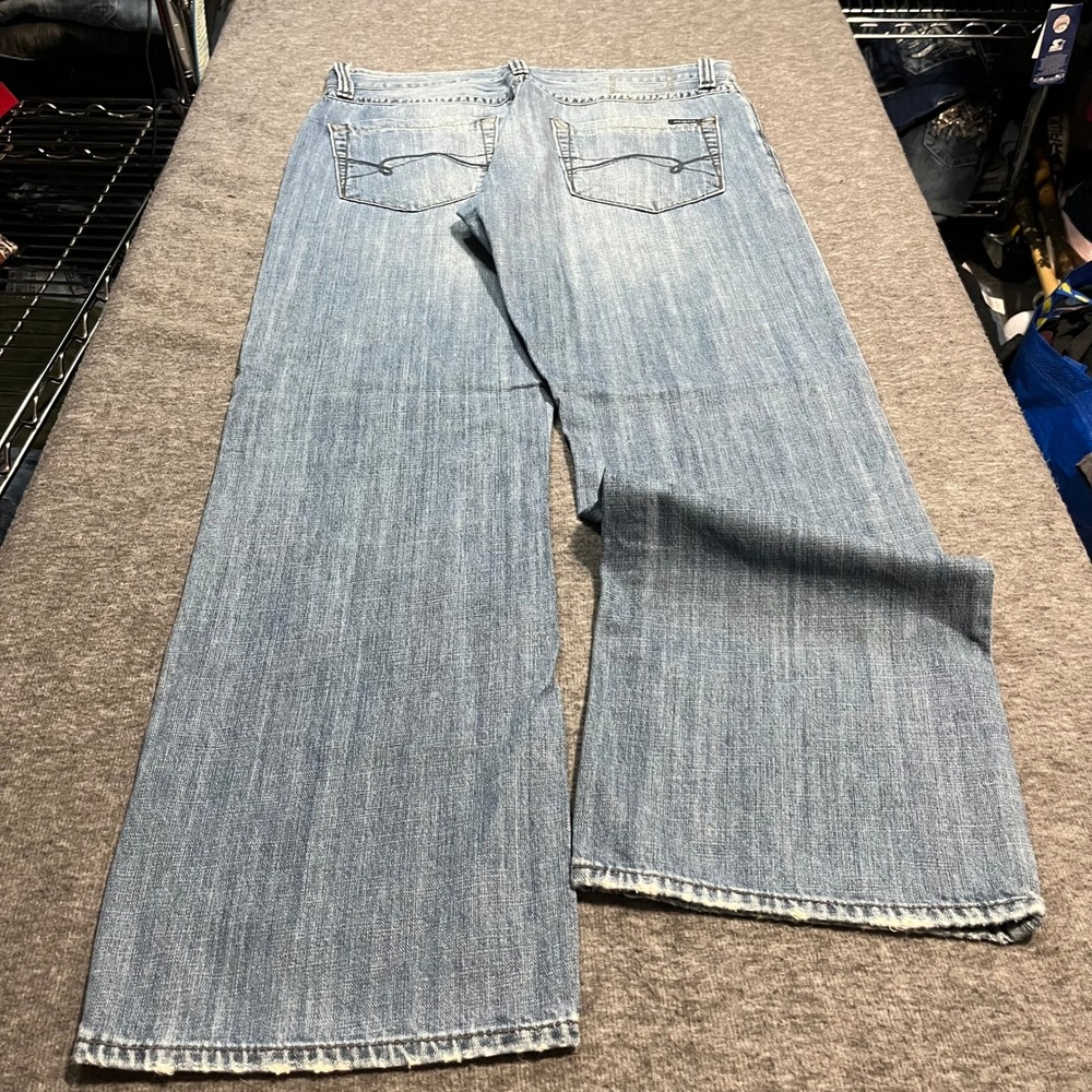Mavi Matt Baggy Bootcut Jeans Mens 34x32 Light Wash Wide Leg Denim 00 337 4276